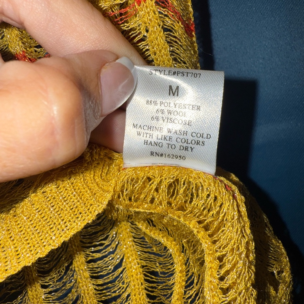 Red and Yellow Women's Knit Top - Picture 4 of 5